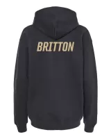 Back of black Cotton Hoodie showing player name "CAYDEN" in gold font - Click to enlarge